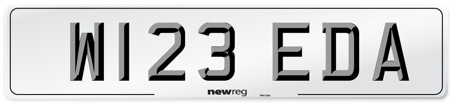 W123 EDA Number Plate from New Reg